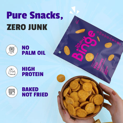 The Healthy Binge Ragi Baked Chips Chatpata Chaat- High Protein & Fibre