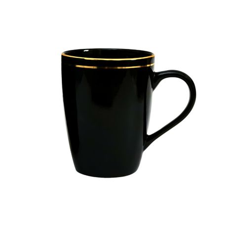 Femora Liquid Gold Line Coffee Mug Gift Set 1 Pc 320 Ml (Black)