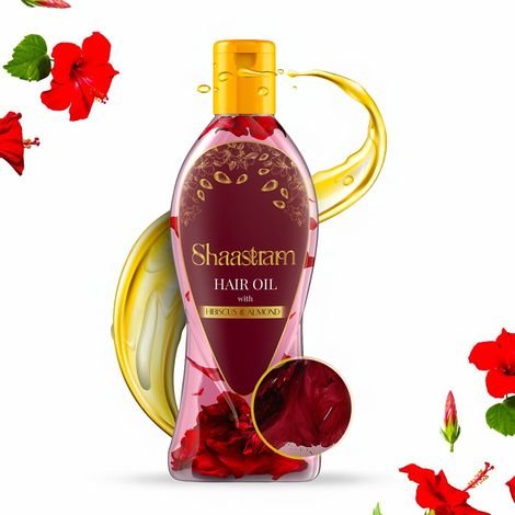 Shaastram Hibiscus & Almond Ayurvedic hair oil to reduce breakage