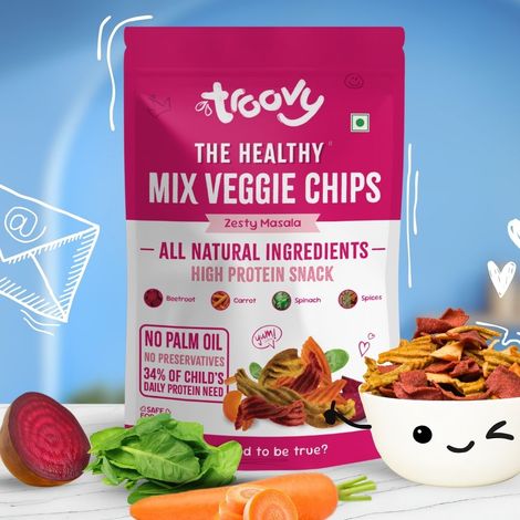 Troovy Healthy High Protein Mix Veggie Chips (No Palm Oil, No Chemicals)