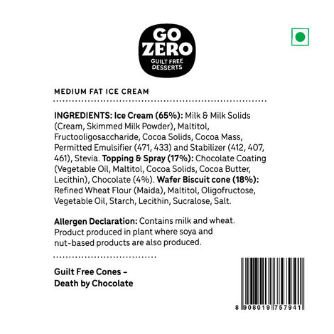 Go Zero - Death By Chocolate - Low Calorie Icecream Cone