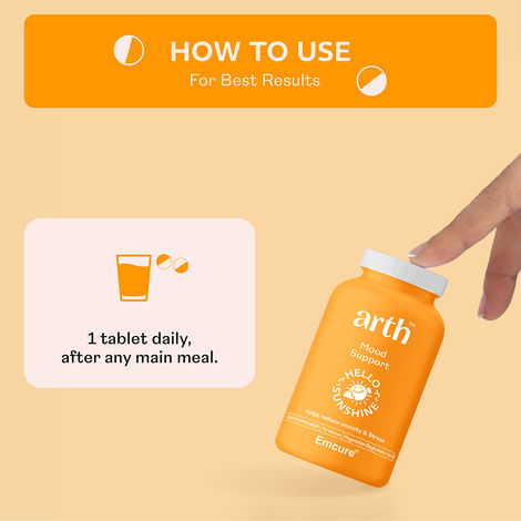 Arth By Emcure Magnesium Supplement | Magnesium Bisglycinate + Vit D2 | Stress & Mood Support