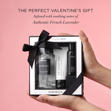 Kimirica French Note Gift Set | Lavender Shower Gel & Body Lotion | Unisex Luxury Gift Set