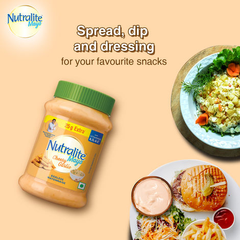 Nutralite Mayo Cheesy Garlic Eggless Mayonnaise (Extra 25g Free) - 275g