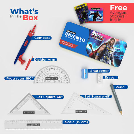 Classmate Geometry Box | Complete Geometry Set - Red