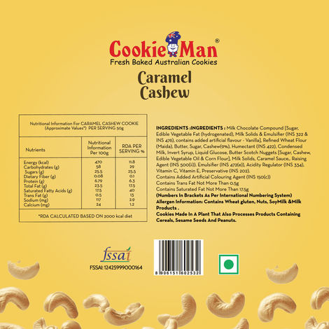 Cookieman Caramel Cashew Soft Dessert Cookie
