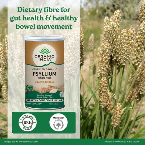 Organic India Whole Psyllium Husk Isabgol Powder