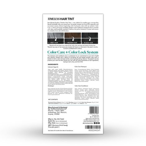 Paradyes Natural Black Timeless Hair Tint, Permanent Crème Hair Colour - 1.0 Natural Black