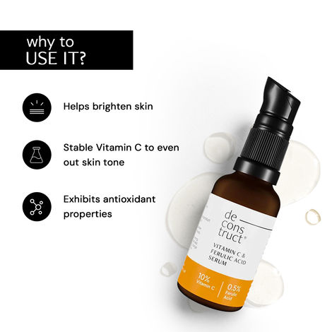 Deconstruct 10% Vitamin C Serum | Non-Irritating , Non-Sticky | Brightens & Even Tone | No Purging