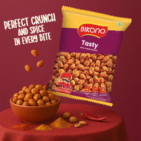 Bikano Tasty Spicy Crunchy & Roasted Snack | Premium Nutty Delight with Rich Spices