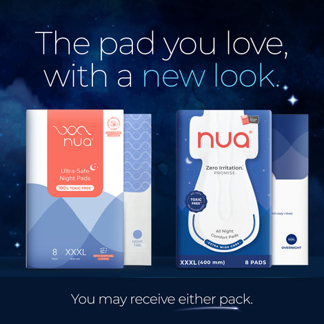 Nua All Night Comfort Sanitary Pads with Disposal Cover |XXXL
