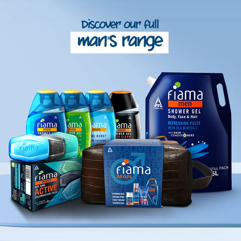 Fiama Men Grooming Essentials Gift Set, Free Pouch
