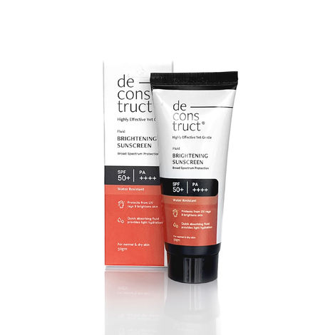 Deconstruct Fluid Brightening Sunscreen SPF 50+ PA++++ for Dry Skin, Hydrating & 8-Hour Long-Lasting
