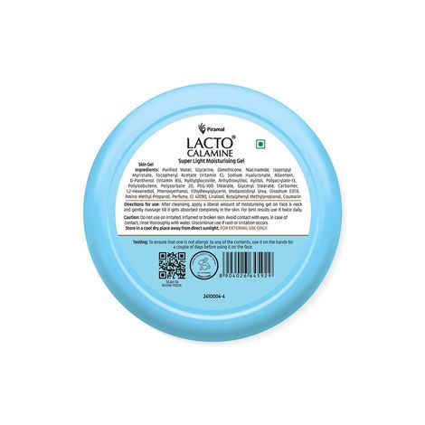 Lacto Calamine Light Gel Face Moisturizer with Niacinamide Hyaluronic Acid