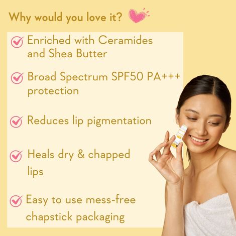 Wishcare Ceramide Lip Balm With SPF 50 PA+++ - Kojic Acid & Niacinamide - For Lip Lightening