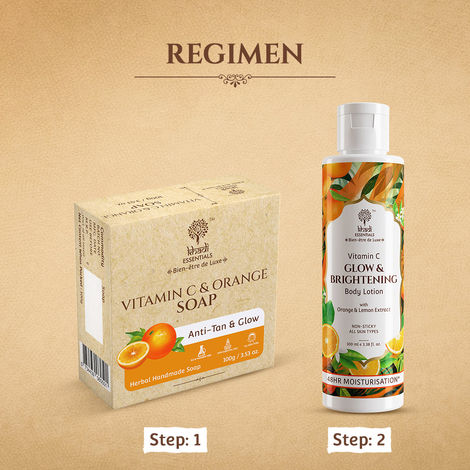 Khadi Essentials Vitamin C Glow & Brightening Body Lotion With Lemon & Orange Extract