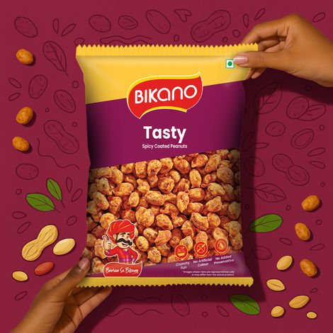 Bikano Tasty Spicy Crunchy & Roasted Snack | Premium Nutty Delight with Rich Spices