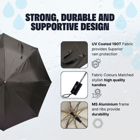 Citizen 21 Black Silver Umbrella | 2 Folds