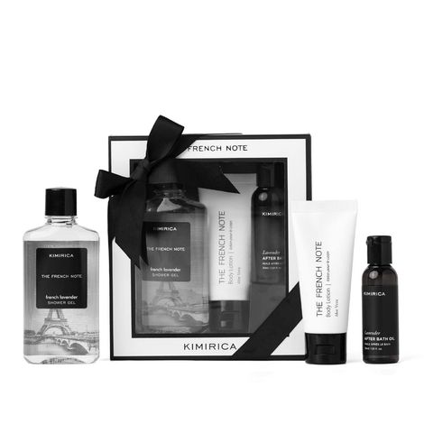 Kimirica French Note Gift Set | Lavender Shower Gel & Body Lotion | Unisex Luxury Gift Set