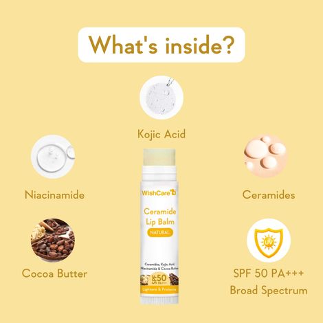 Wishcare Ceramide Lip Balm With SPF 50 PA+++ - Kojic Acid & Niacinamide - For Lip Lightening