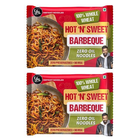 Yu Hot Barbeque - 100% Whole Wheat Instant Noodles | Pack Of 2
