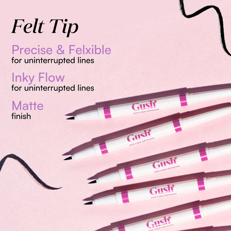 Gush Beauty Eye Like Options 2 in 1 Felt Tip Black Eyeliner And Creamy Kohl Pencil