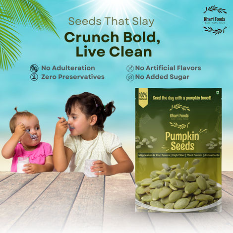 Khari Foods Premium Pumpkin Seeds | Immunity Booster, Fibre & Protein Rich | Seeds for Eating