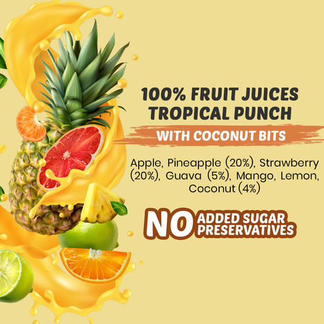 Yu Tropical Punch 100% Mixed Fruit Juice With Coconut Bits