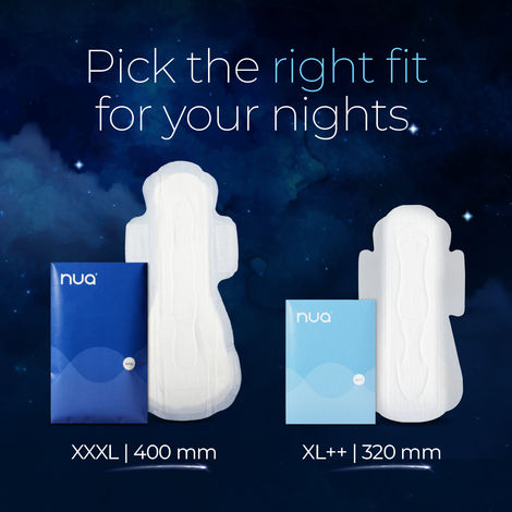 Nua All Night Comfort Sanitary Pads with Disposal Cover |XXXL