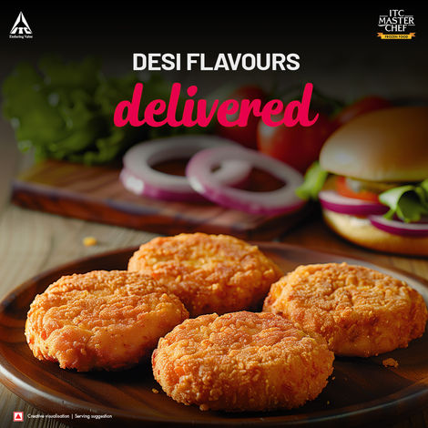 ITC Master Chef Desi Style Chicken Patty | Goodness of Protein | No Added Preservatives | 6 pieces