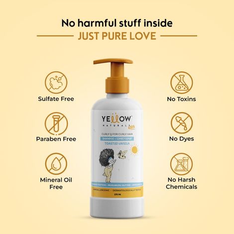Yellow Naturals Curly Q Kids Shampoo & Conditioner For Curly And Fizzy Hair | 4-12 Years |