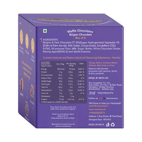 Nova Nova Waffle Chocolates- Belgian Chocolate