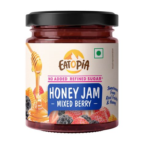 Eatopia Mixedberry Honey Jam Spread| No Added Sugar