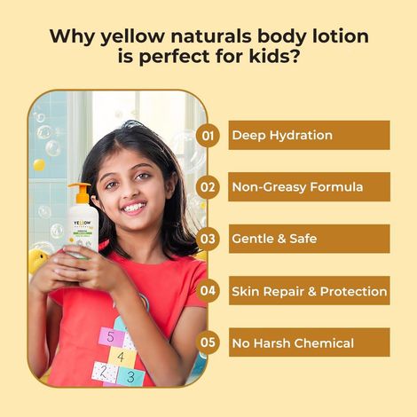 Yellow Naturals Hydrate Fun Body Lotion For Kids | 4-12 Years | Toasted Vanila