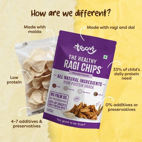 Troovy Healthy High Protein Ragi Chips (No Palm Oil, No Chemicals)