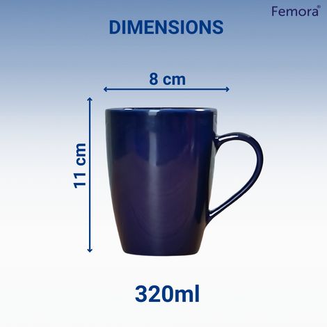 Femora Handcrafted Royal Blue Coffee Mug Gift Set 1 Pc 320 Ml - Royal Blue