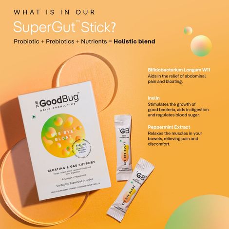 The Good Bug Bye Bye Bloat Supplement Powder - Ease Digestive Discomfort Naturally