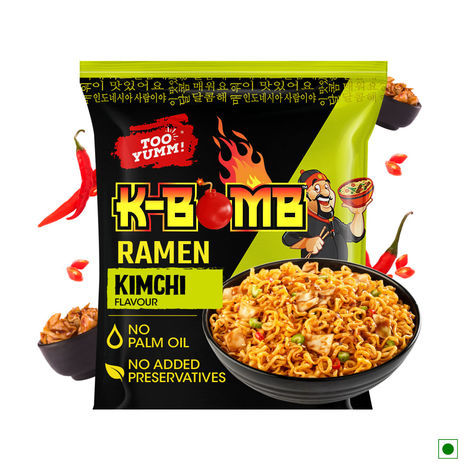 Too Yumm! K-Bomb Ramen Kimchi | Ready To Cook Instant Noodles | Korean VEG | No Palm Oil
