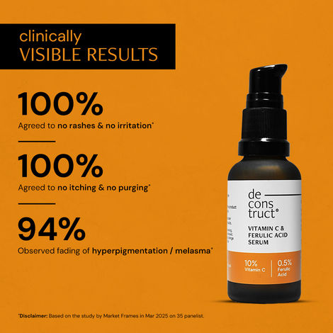 Deconstruct 10% Vitamin C Serum | Non-Irritating , Non-Sticky | Brightens & Even Tone | No Purging