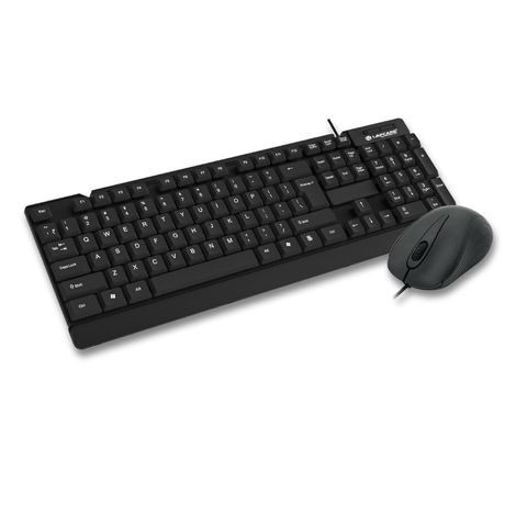 Lapcare E9 Wired Combo-Wired Keyboard And Mouse Set-Usb Ergonomic Design- Black