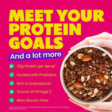 Yoga Bar  High Protein Muesli With Probiotics and Whey,No Refined Sugar,Choco Almond,High Fiber