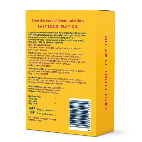 Kindly Health Pleaser Long-Last Wipes for Men Pack of 10