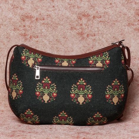 Zouk Women's Floral Vegan Leather 5.7 L Shoulder Handle Shoulder bag | Green - One Size
