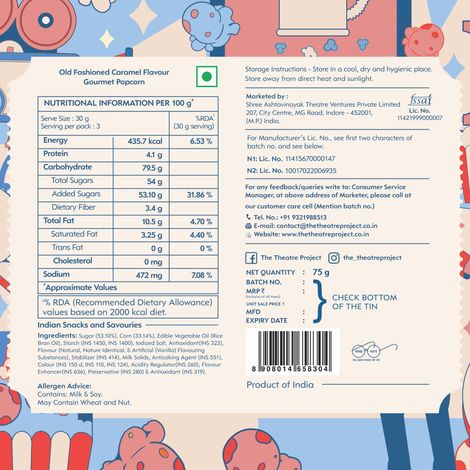 The Theatre Project Popcorn Tins - Old Fashioned Caramel