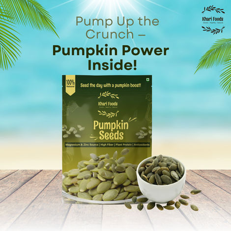 Khari Foods Premium Pumpkin Seeds | Immunity Booster, Fibre & Protein Rich | Seeds for Eating