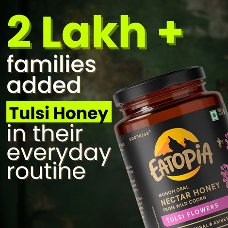 Eatopia Tulsi Honey | 100% Natural | No Added Sugar