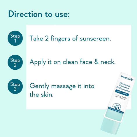 Wishcare Niacinamide Oil Balance Fluid Sunscreen SPF 50 PA++++ - Light & Matte