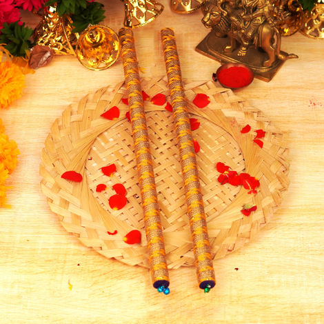 Festive Dandiya Sticks | Golden Yellow | ServDharm