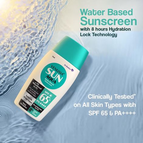 Venusia Water Based Sunscreen | 8Hrs Hydration Lock | UVA-B Protection | No White Cast
