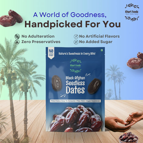 Khari Foods Black Afghan Seedless Dates / Khajur